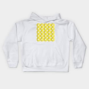 Baseball Balls - Seamless Pattern on Yellow Field Background Kids Hoodie